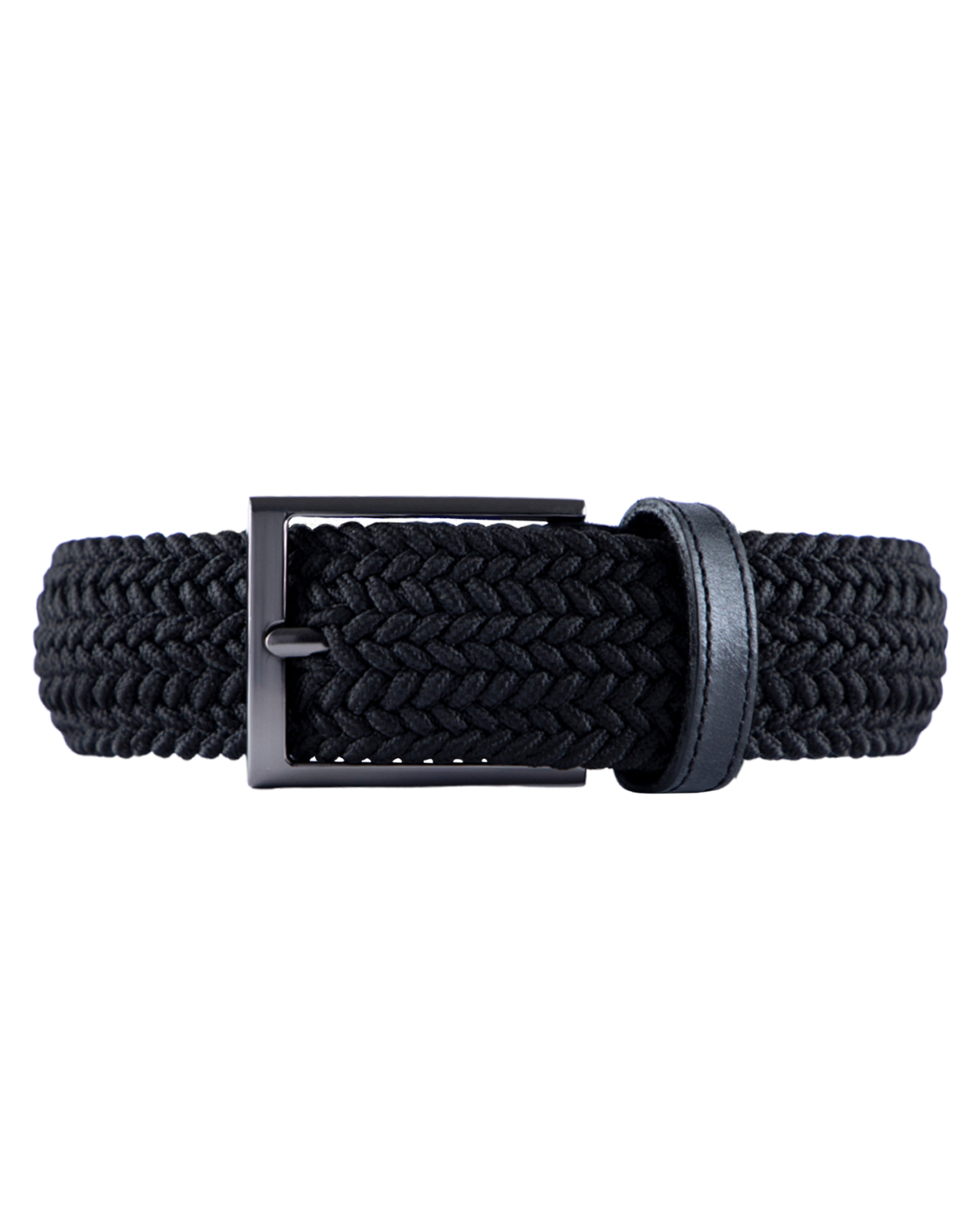 Cinturon trenzado negro para hombre ideal para regalo, la oficina o un dia casual
