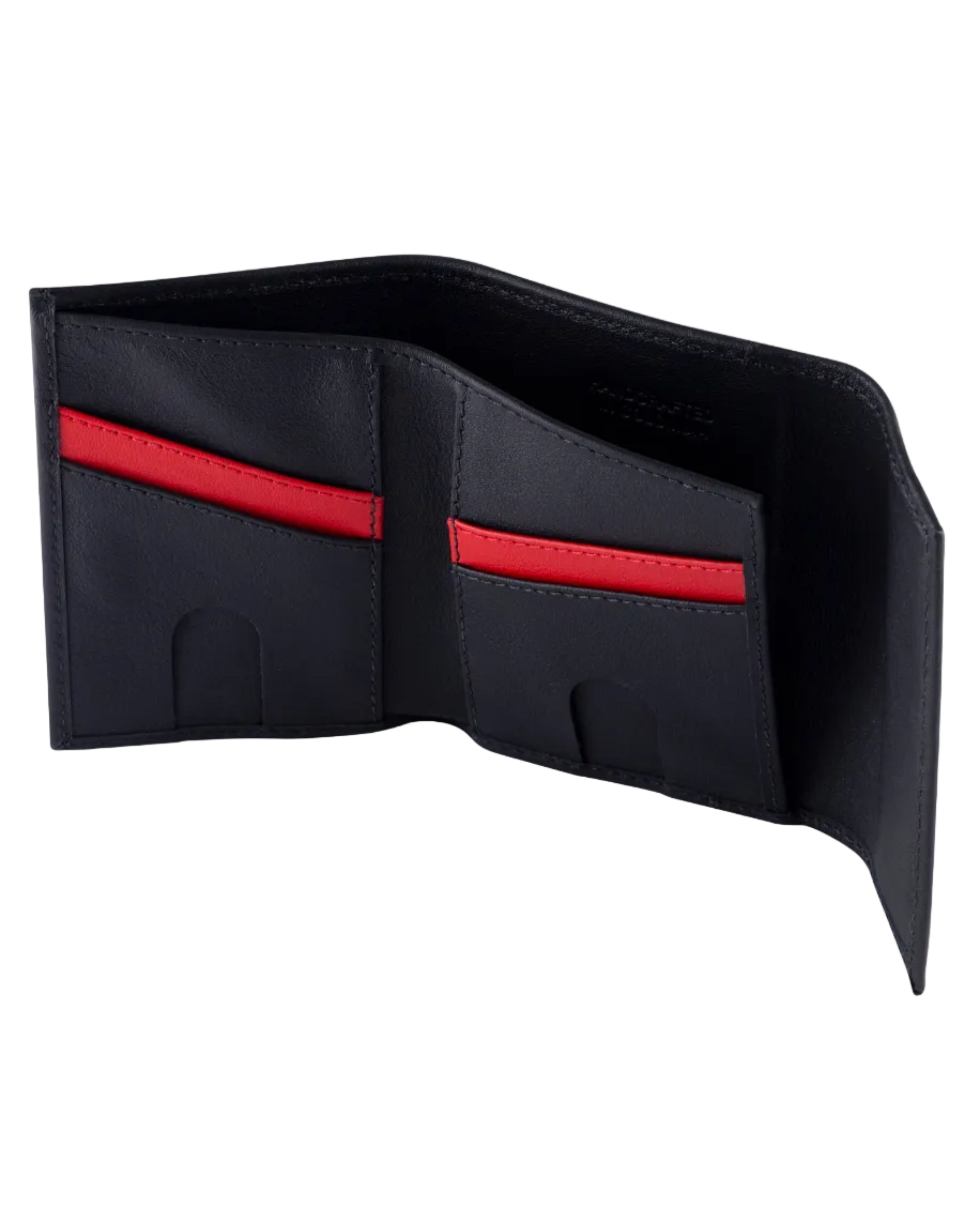 Billetera de cuero compacta color negro carbono para hombre con cierre de iman, perfecta para tarjetas y billetes.