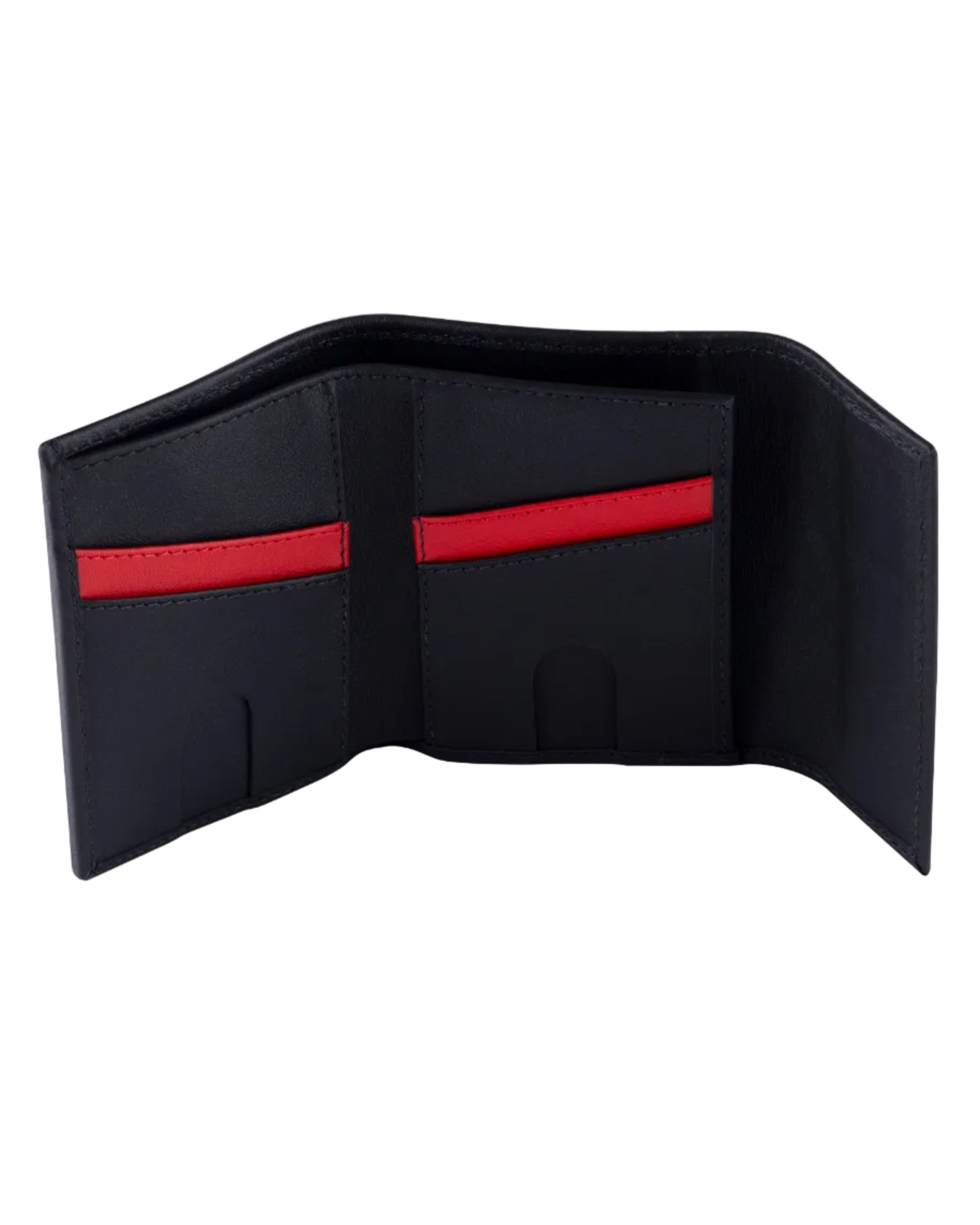 Billetera de cuero compacta color negro carbono para hombre con cierre de iman, perfecta para tarjetas y billetes.