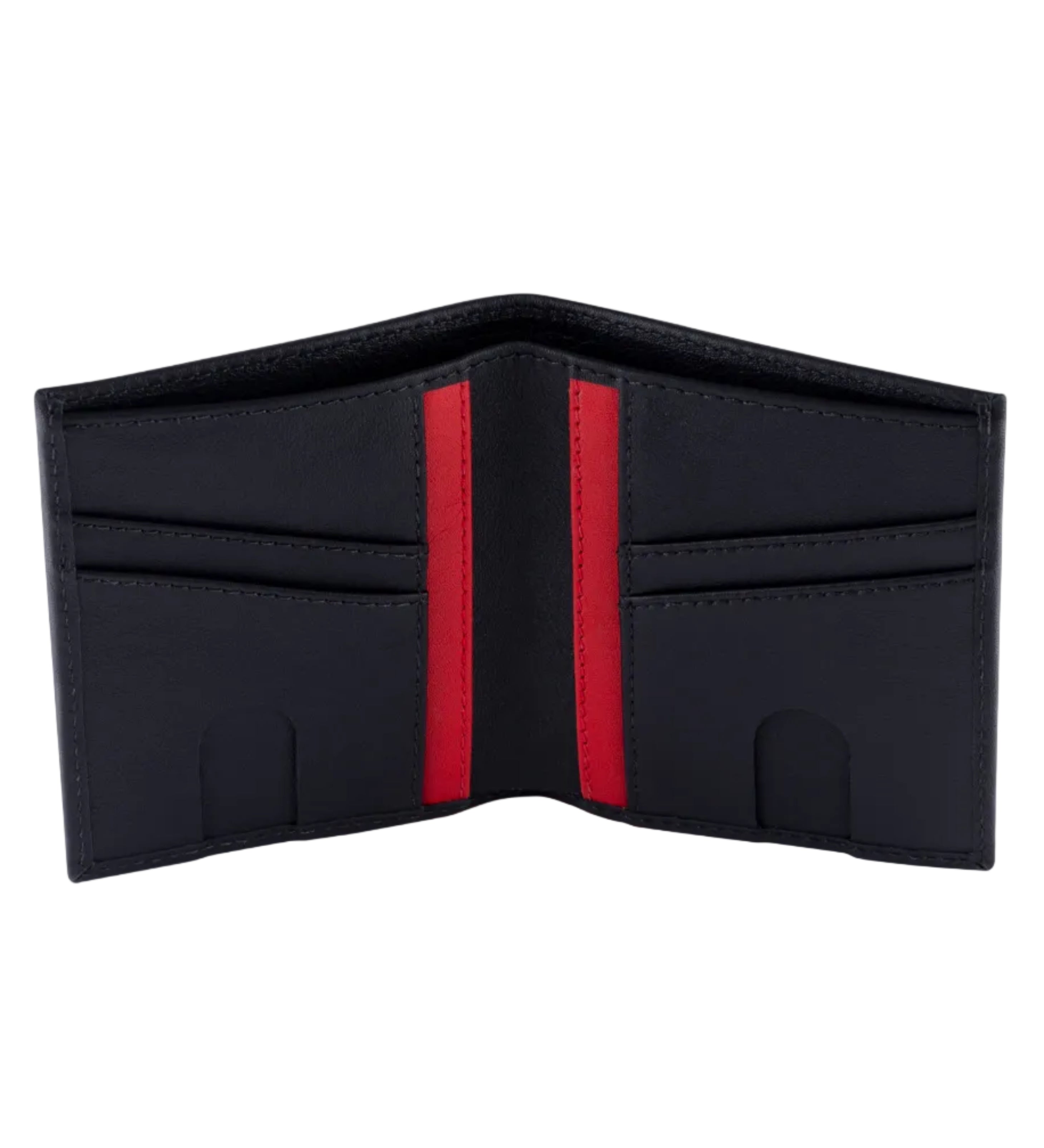 Billetera de cuero compacta color negro carbono para hombre, perfecta para tarjetas y billetes.