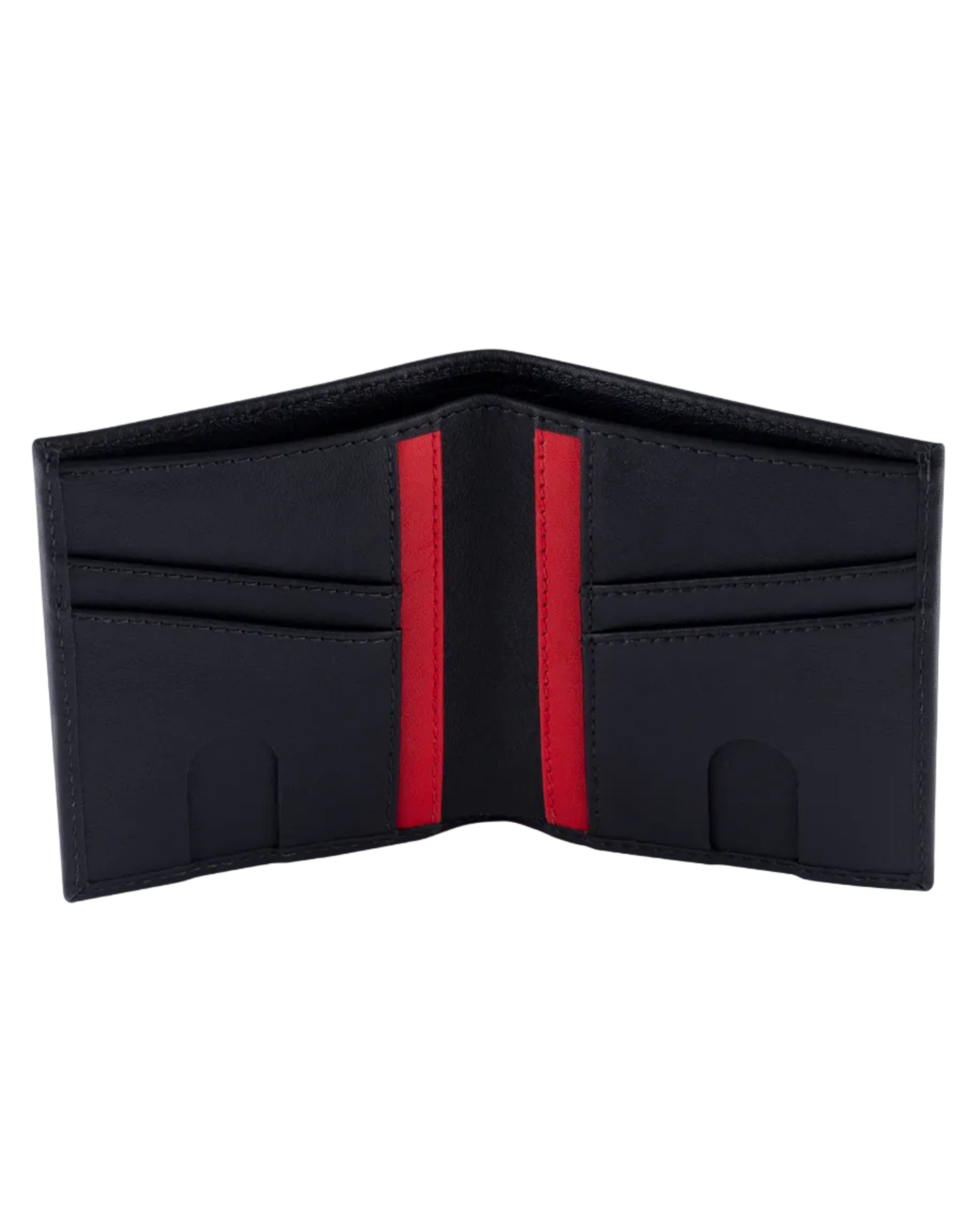 Billetera de cuero compacta color negro carbono para hombre, perfecta para tarjetas y billetes.