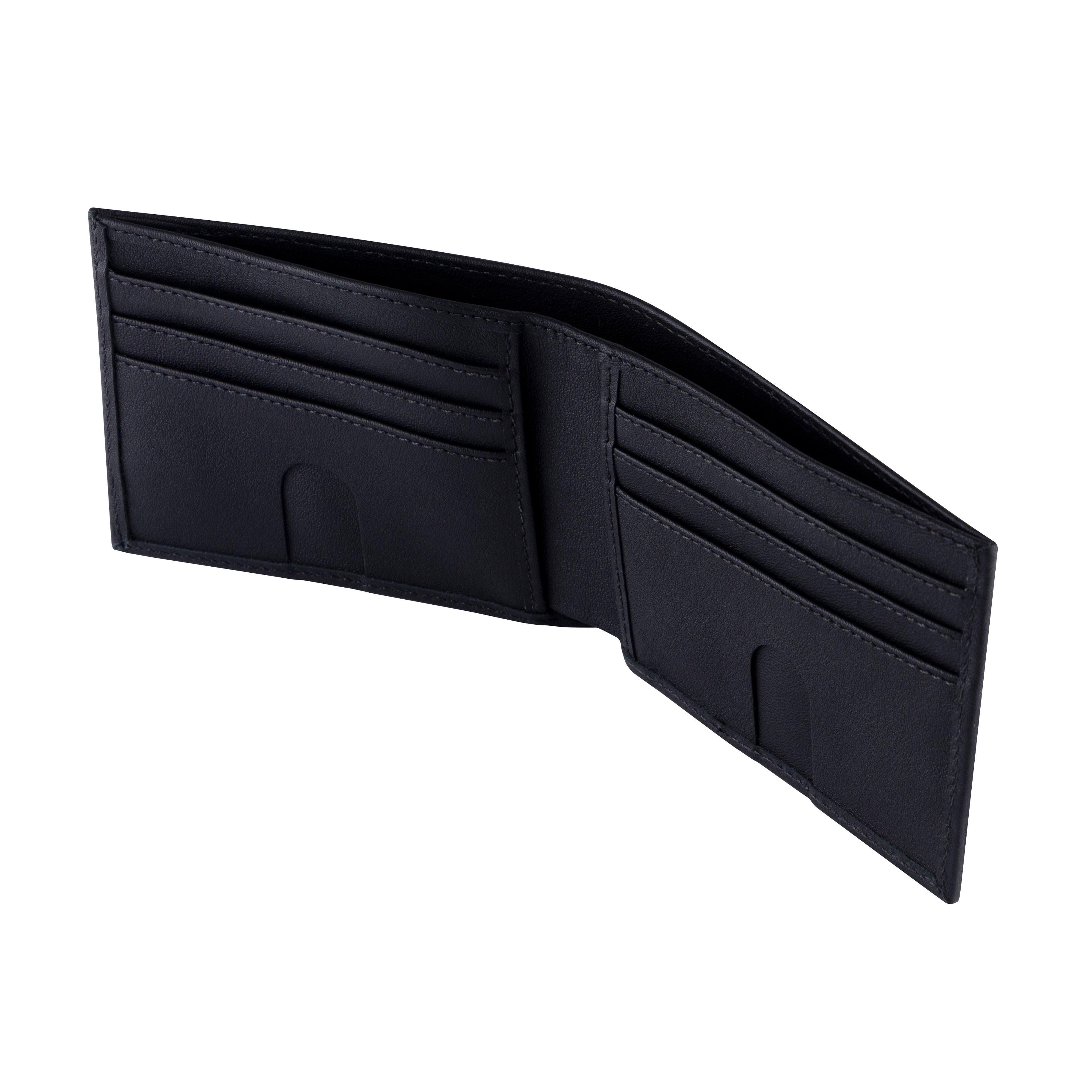 BILLETERA SLIM CUERO LONA NEGRA LAZO