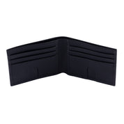 BILLETERA SLIM CUERO-LONA NEGRA