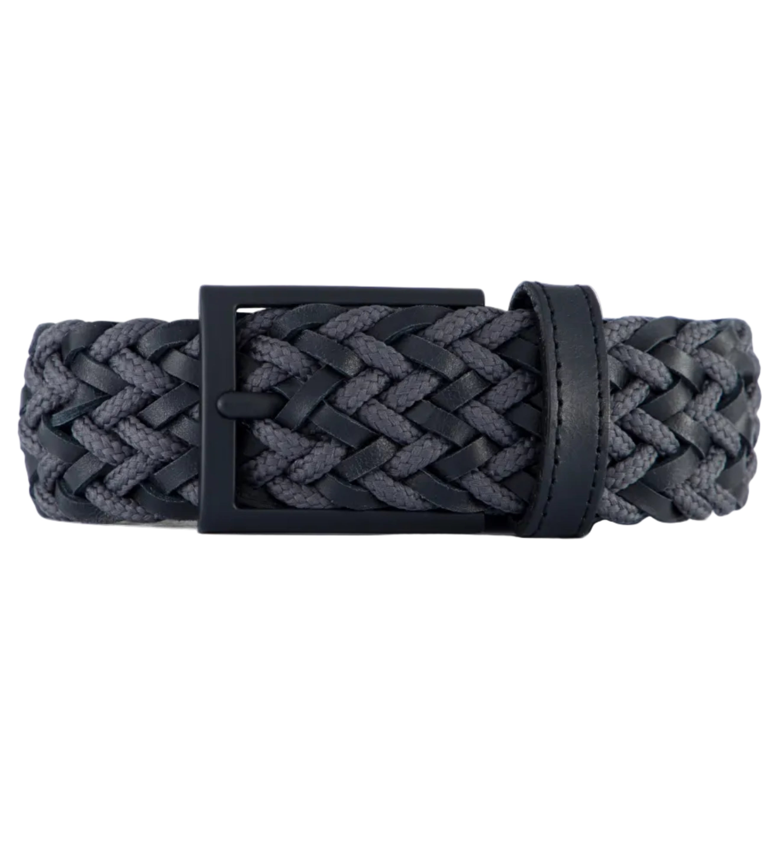 Cinturon de cuero trenzado gris para hombre ideal para regalo, la oficina o un dia casual