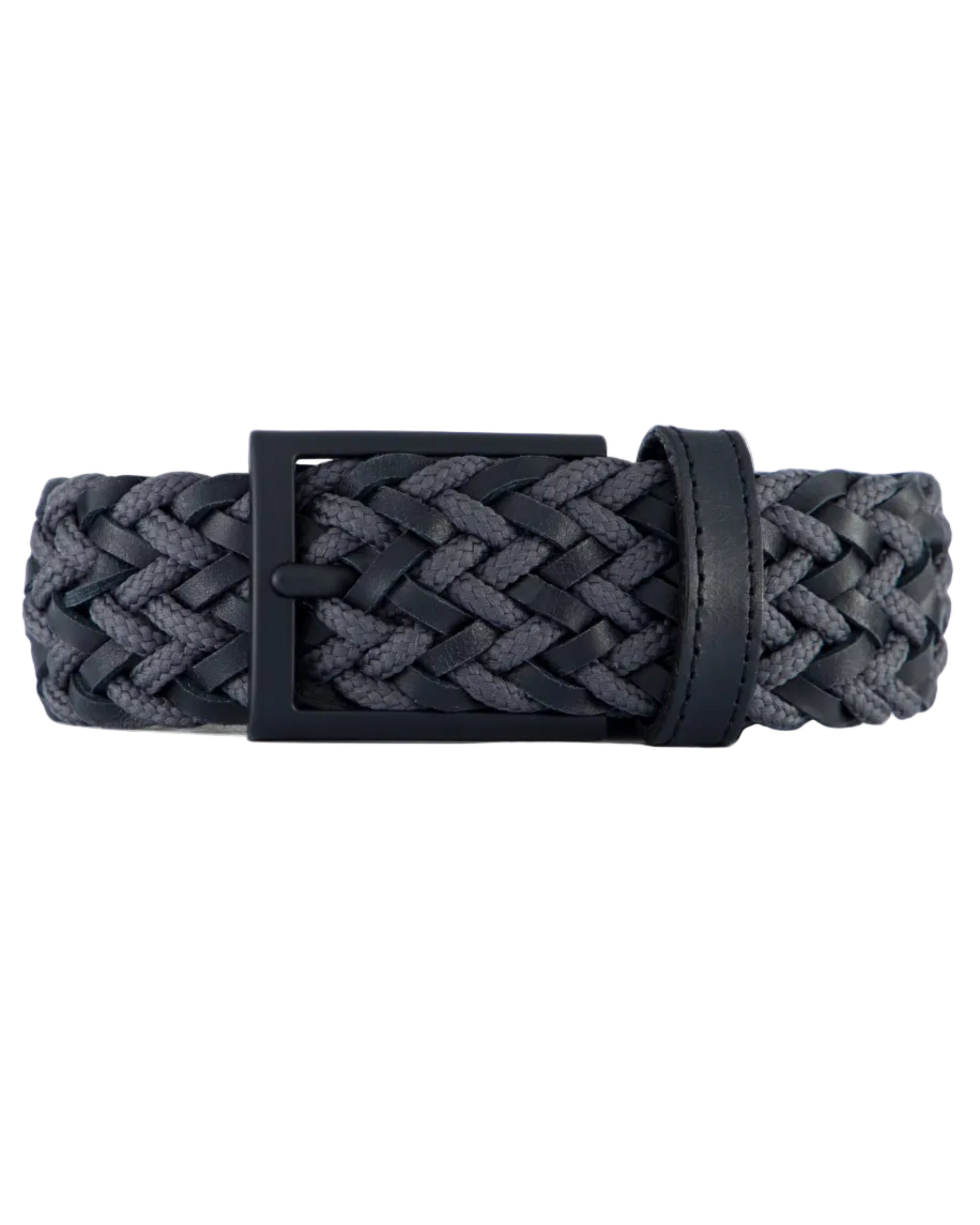 Cinturon de cuero trenzado gris para hombre ideal para regalo, la oficina o un dia casual