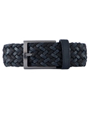Cinturon de cuero trenzado azul para hombre ideal para regalo, la oficina o un dia casual
