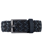 Cinturon de cuero trenzado azul para hombre ideal para regalo, la oficina o un dia casual