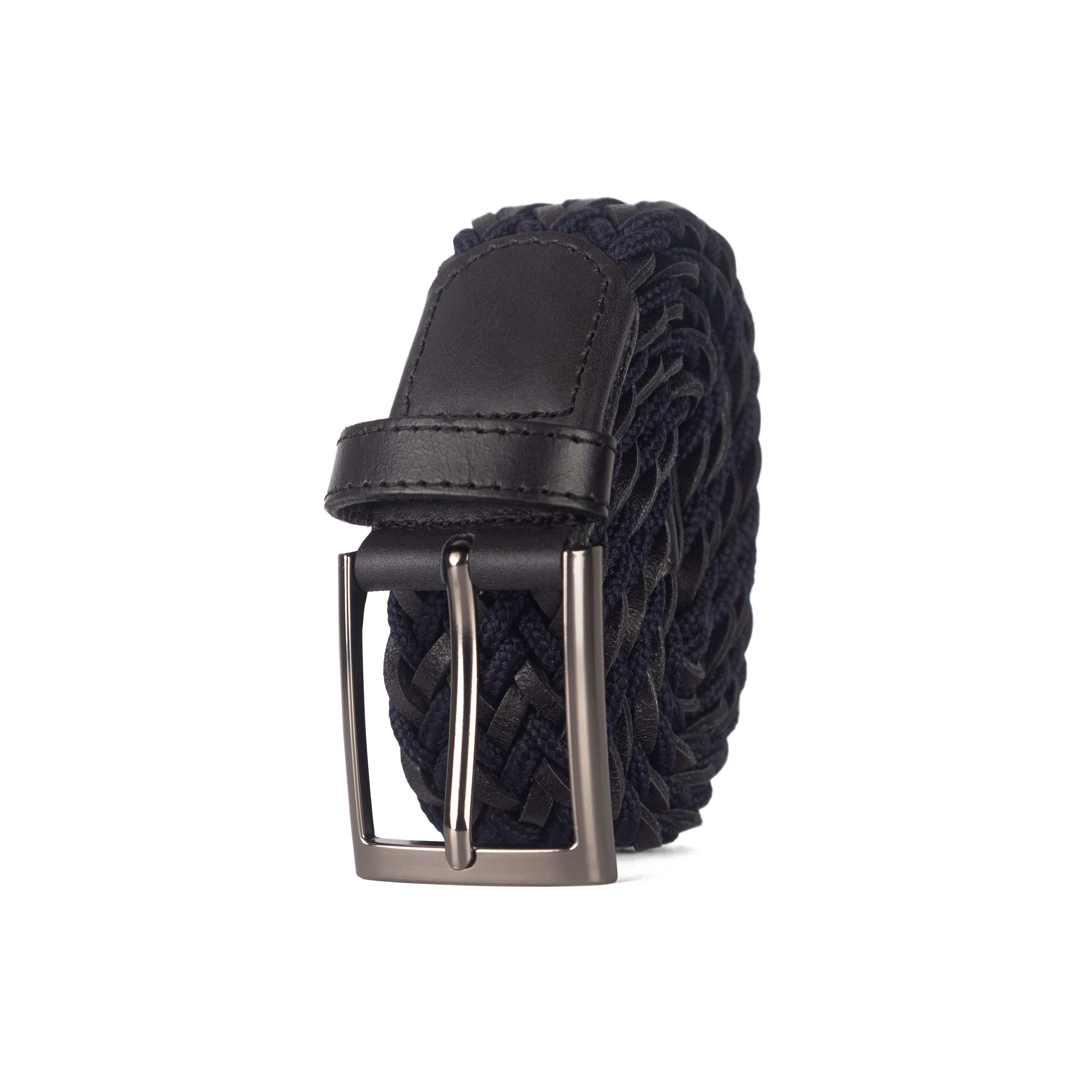 CINTURÓN LEATHER FUSION Azul/negro