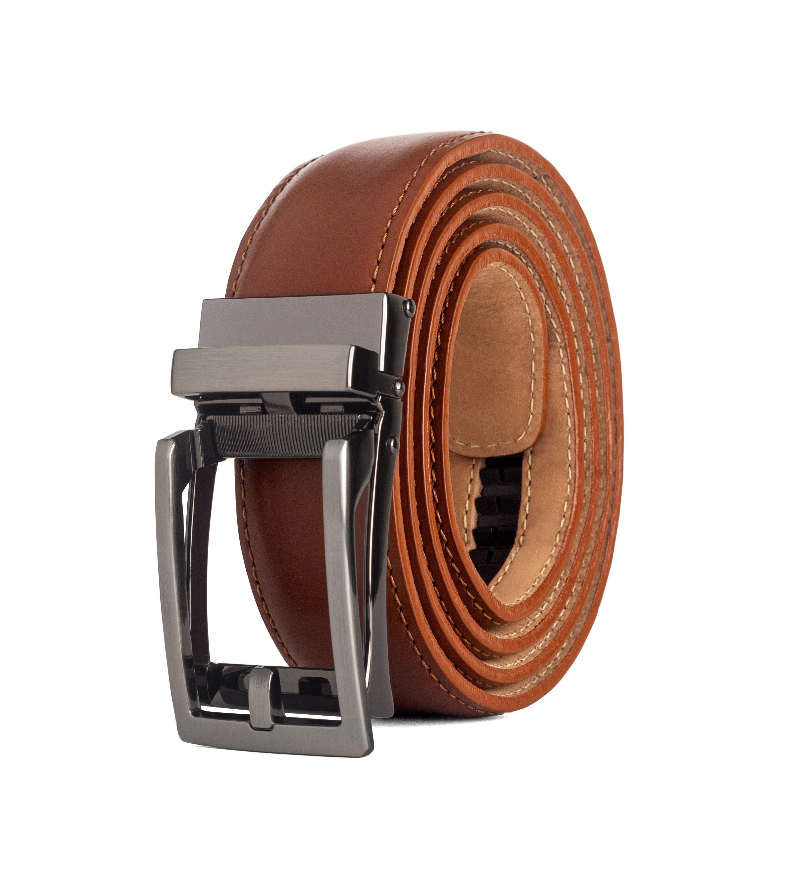 Cinturon de cuero cafe claro para hombre