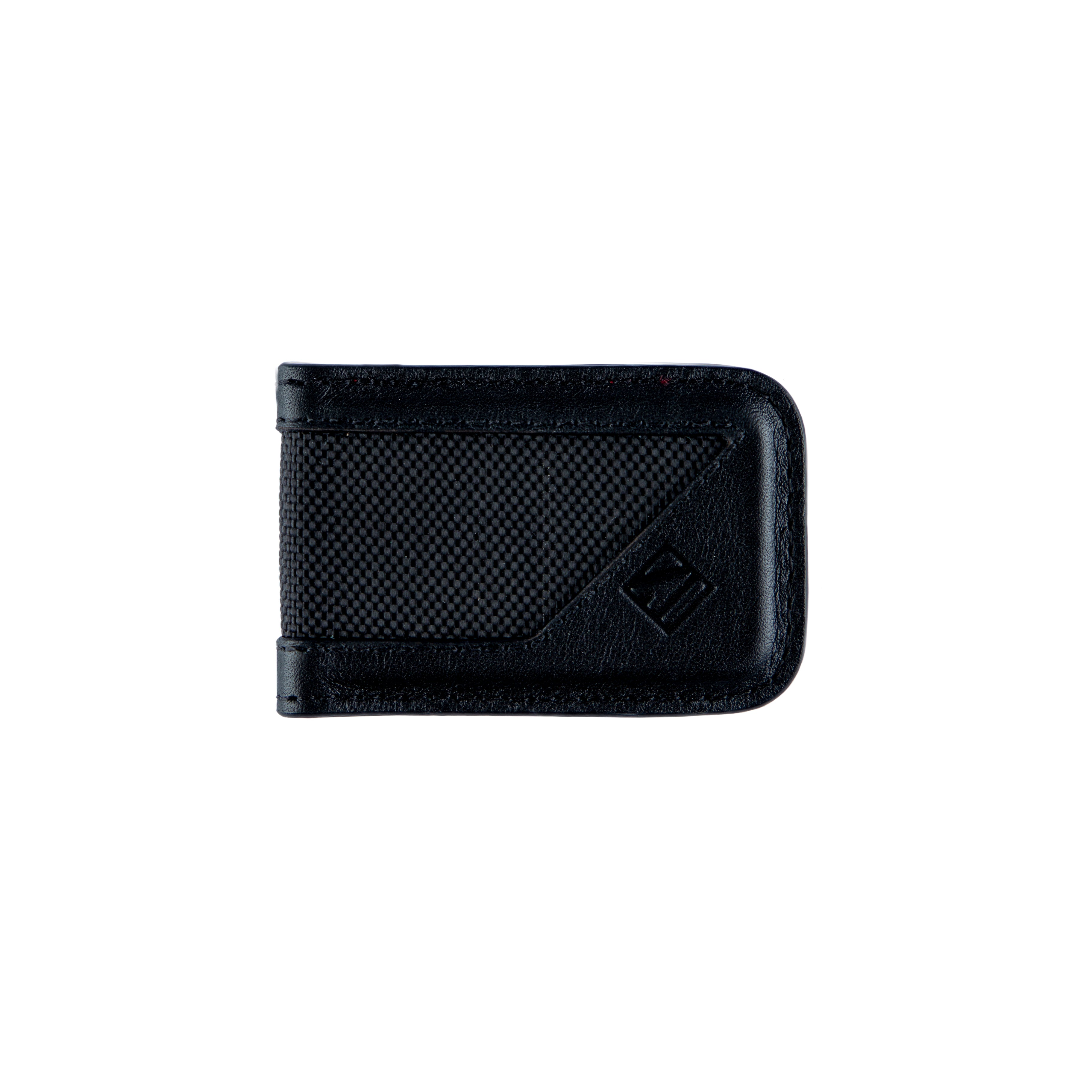 MONEY CLIP Black Card Cuero/Lona