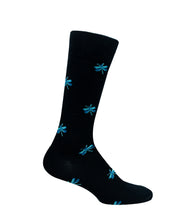 Medias Lazo Negras con Libélulas Turquesas