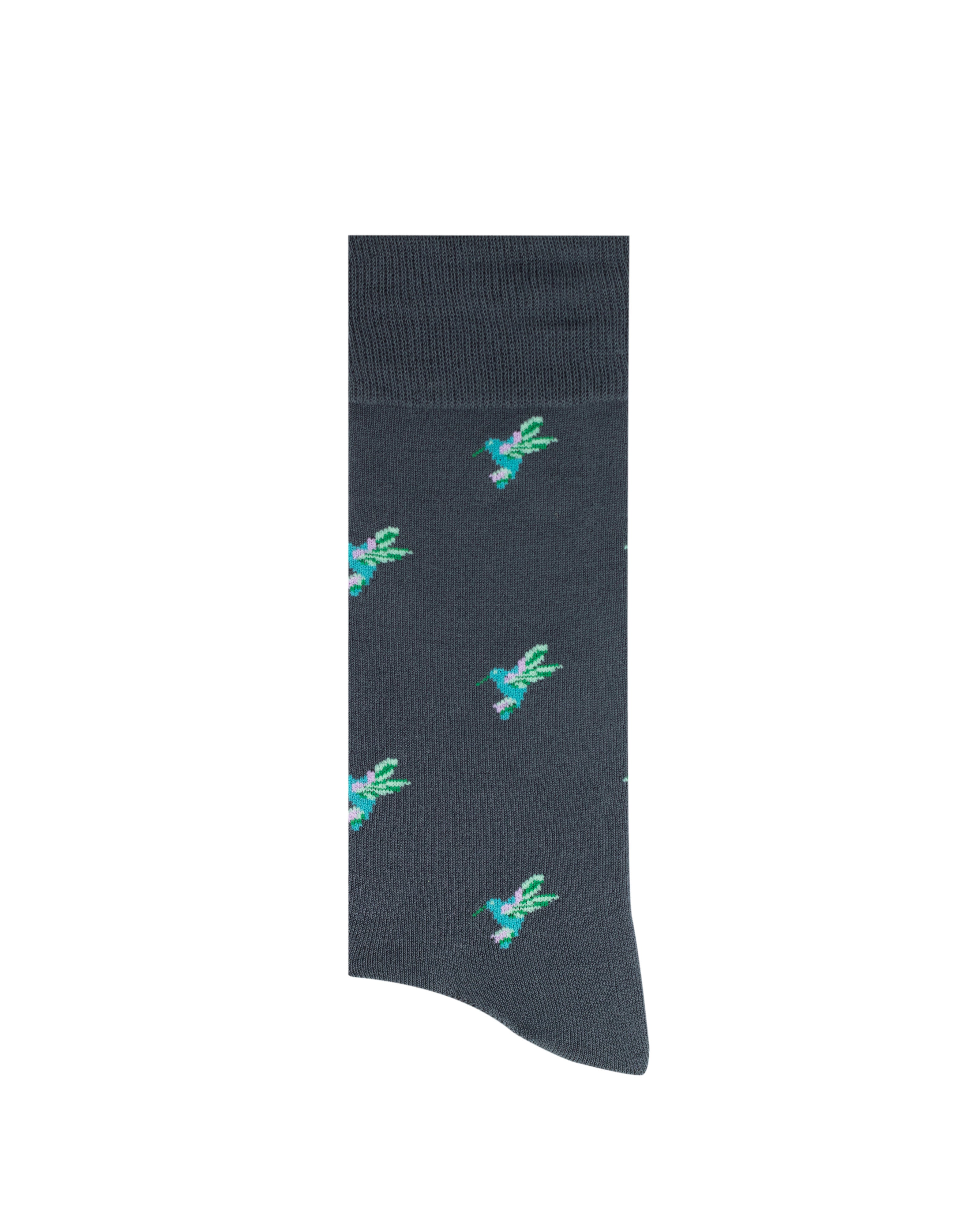 Medias Lazo Grises con Colibríes Verdes