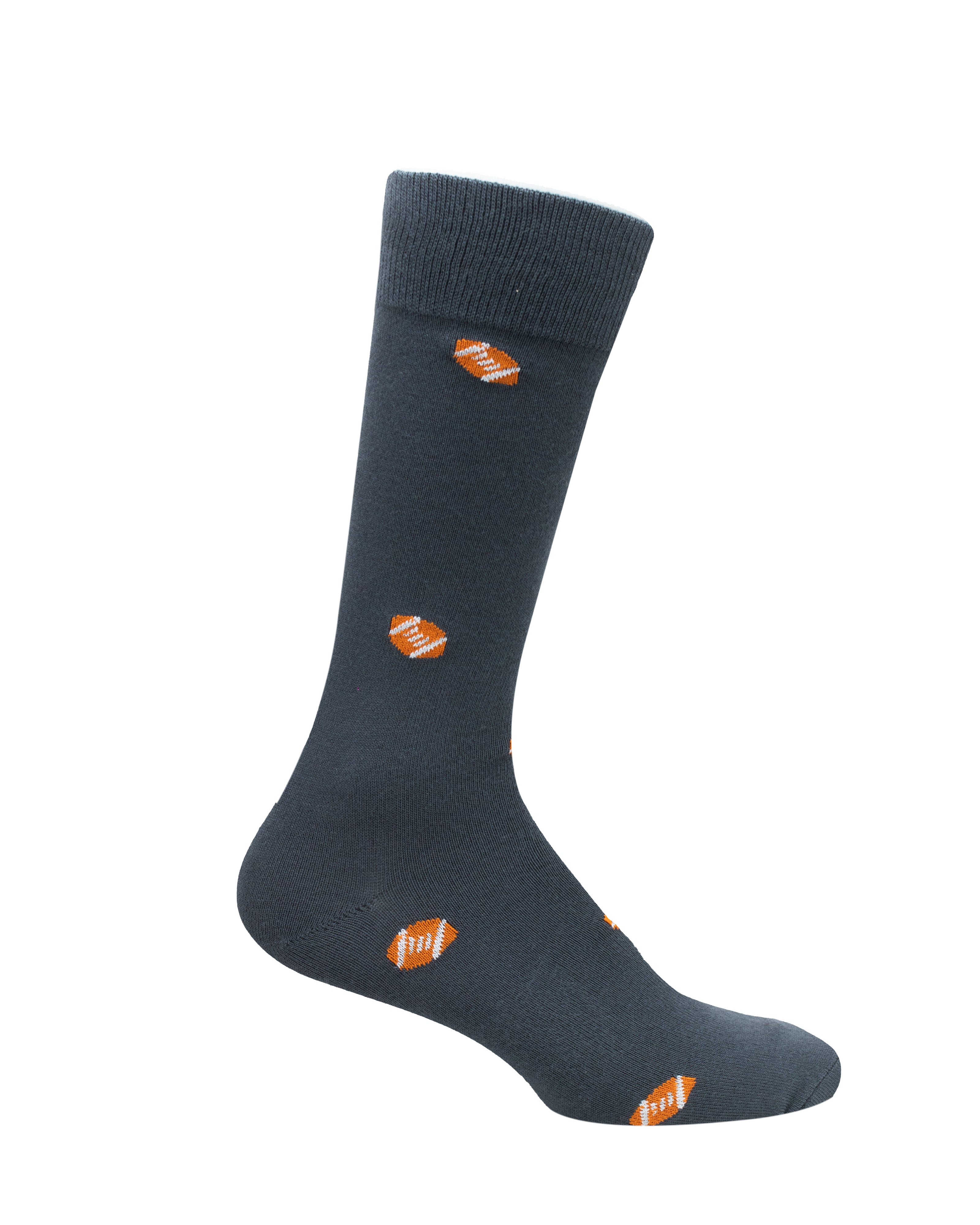 Medias Lazo Gris con Balones de Futbol Americano