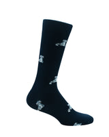 Medias Lazo Azul con Mapaches Grises