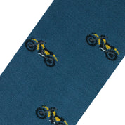 Medias Lazo Azules con Motos Amarillas