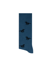 Medias LAZO Azules con Caballos Negros