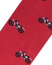 Medias rojas con motos
