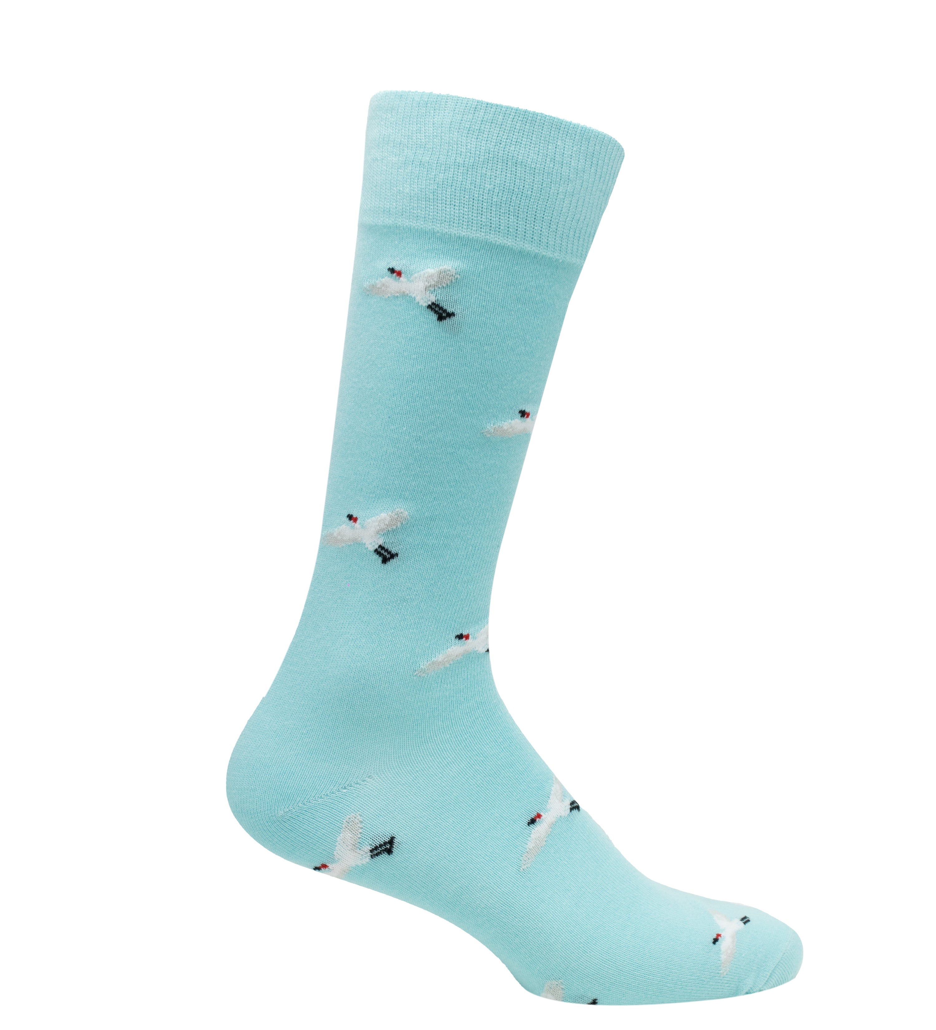 Medias azules con garzas para hombre