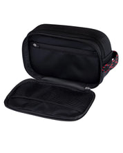 Neceser color carbono con interior rojo para hombre ideal para regalo, viajes o el dia a dia