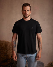 Camiseta negro de algodon para hombre