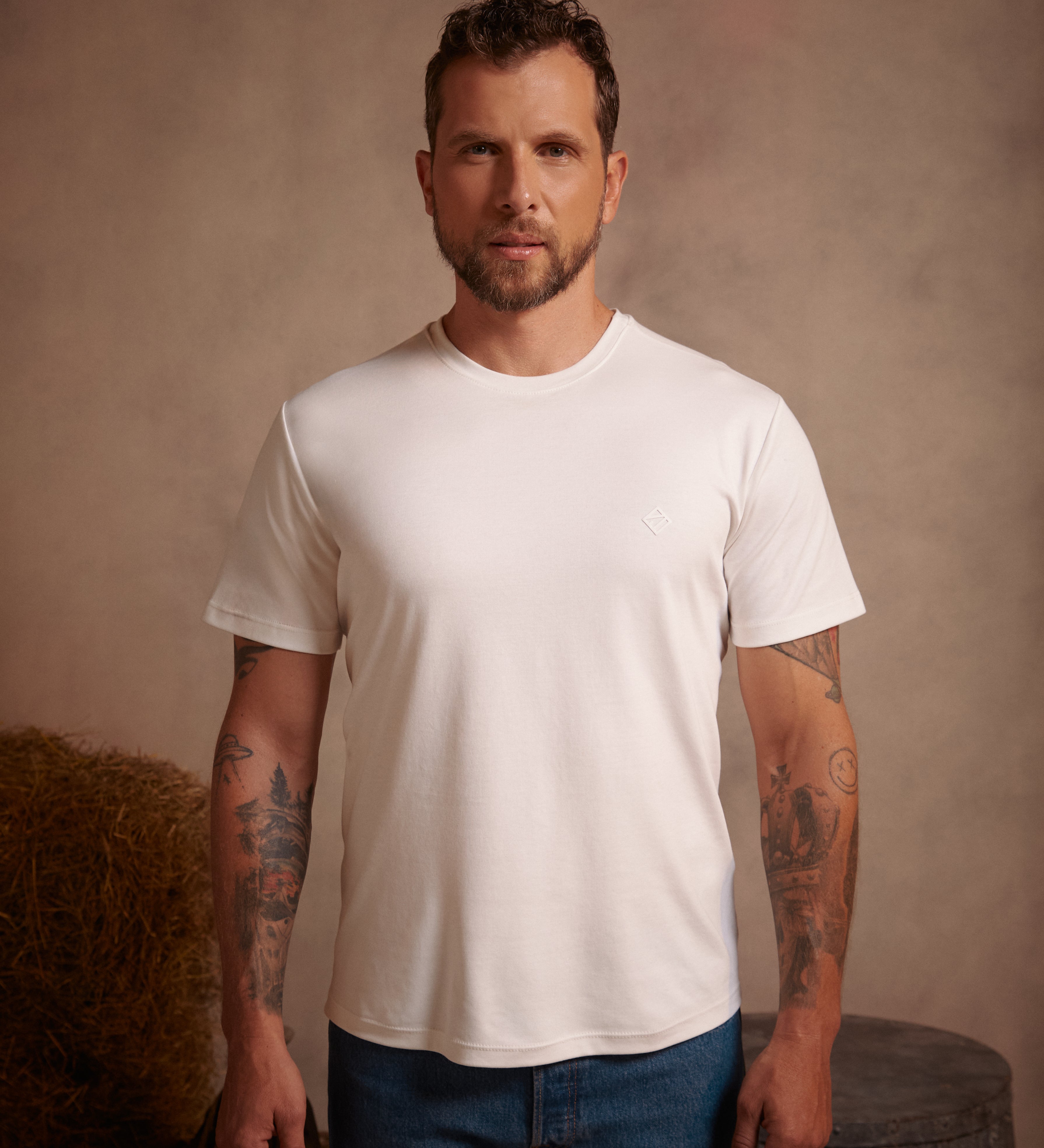 2 pack camisetas lazo para hombre blanca y azul 