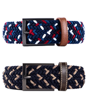 2 Pack cinturon trenzado para hombre azul 