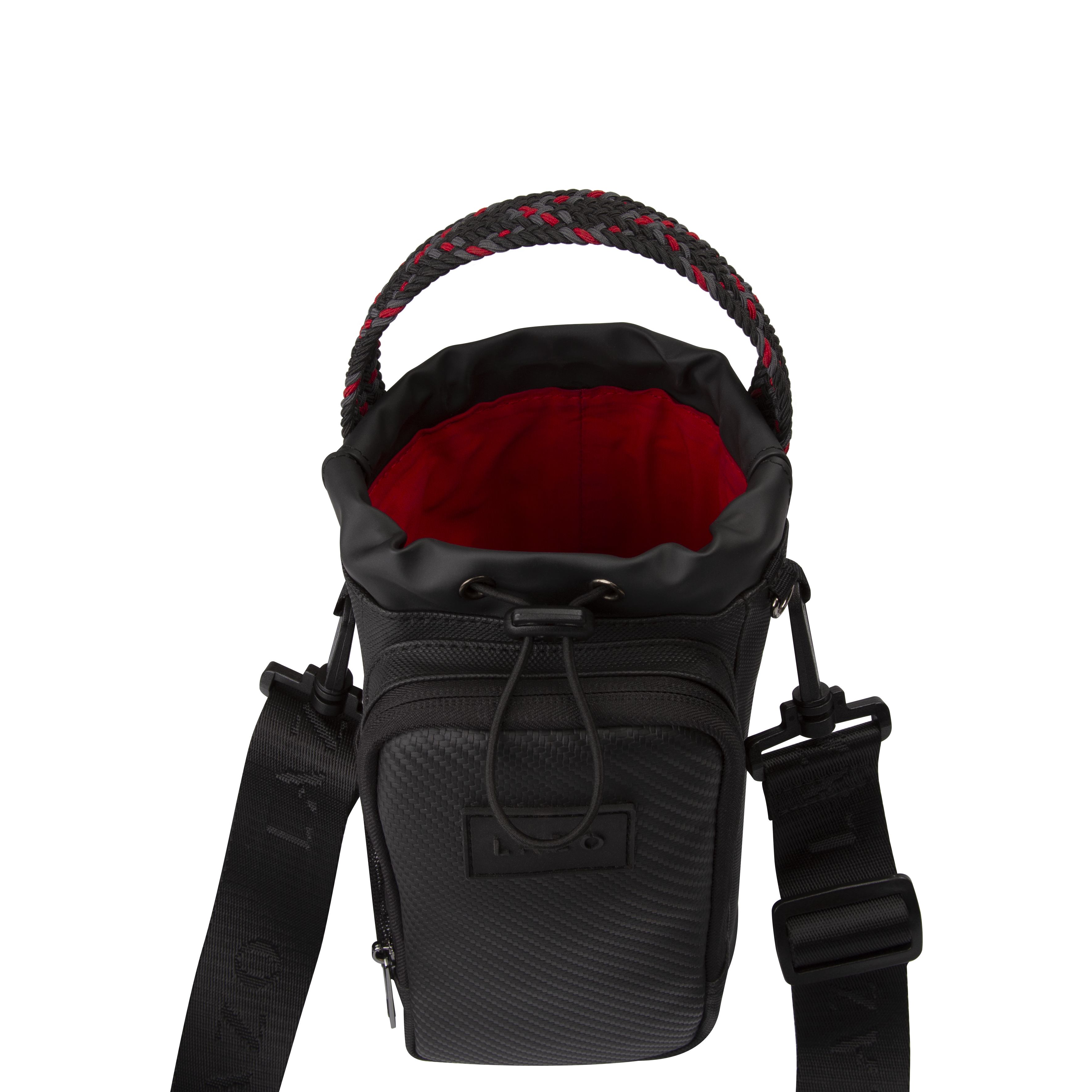 Porta termo negro para hombre con bolsillo para llevar billetera, llaves o lo que necesites