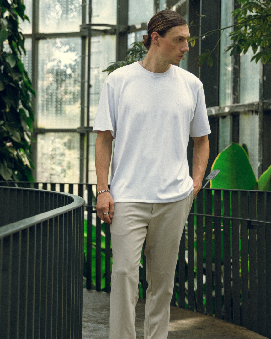 Camiseta de algodon blanca para hombre