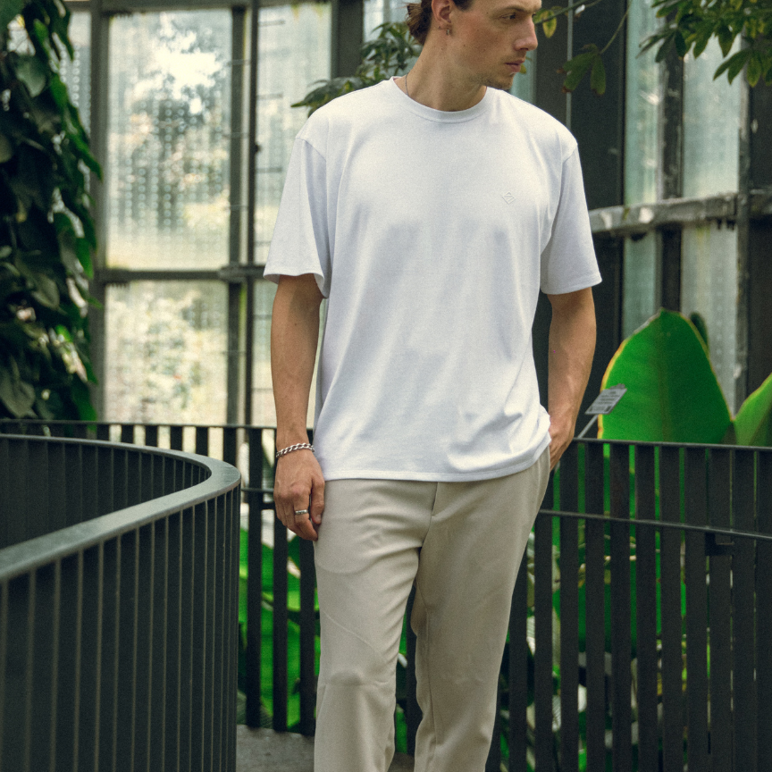 Camiseta de algodon blanca para hombre