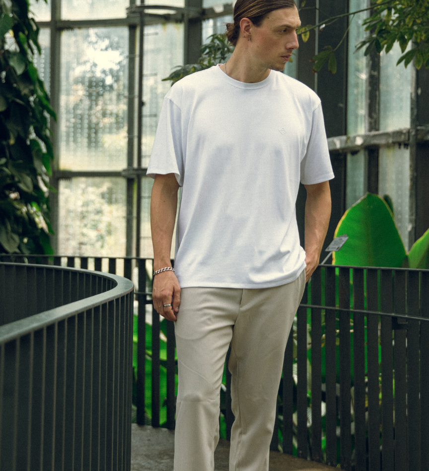Camiseta de algodon blanca para hombre