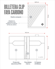 Billetera Compact con Clip (Carbono-Negra-Roja) — Con Grabado de Iniciales