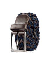 Cinturon de cuero trenzado color cafe y azul para hombre ideal para regalo, la oficina o una salida casual