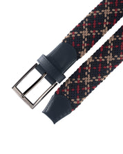 Cinturon trenzado para hombre color negro cafe y rojo con hebilla gris ideal para regalo, la oficina o una salida casual