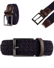 Cinturon trenzado para hombre cafe y negro 