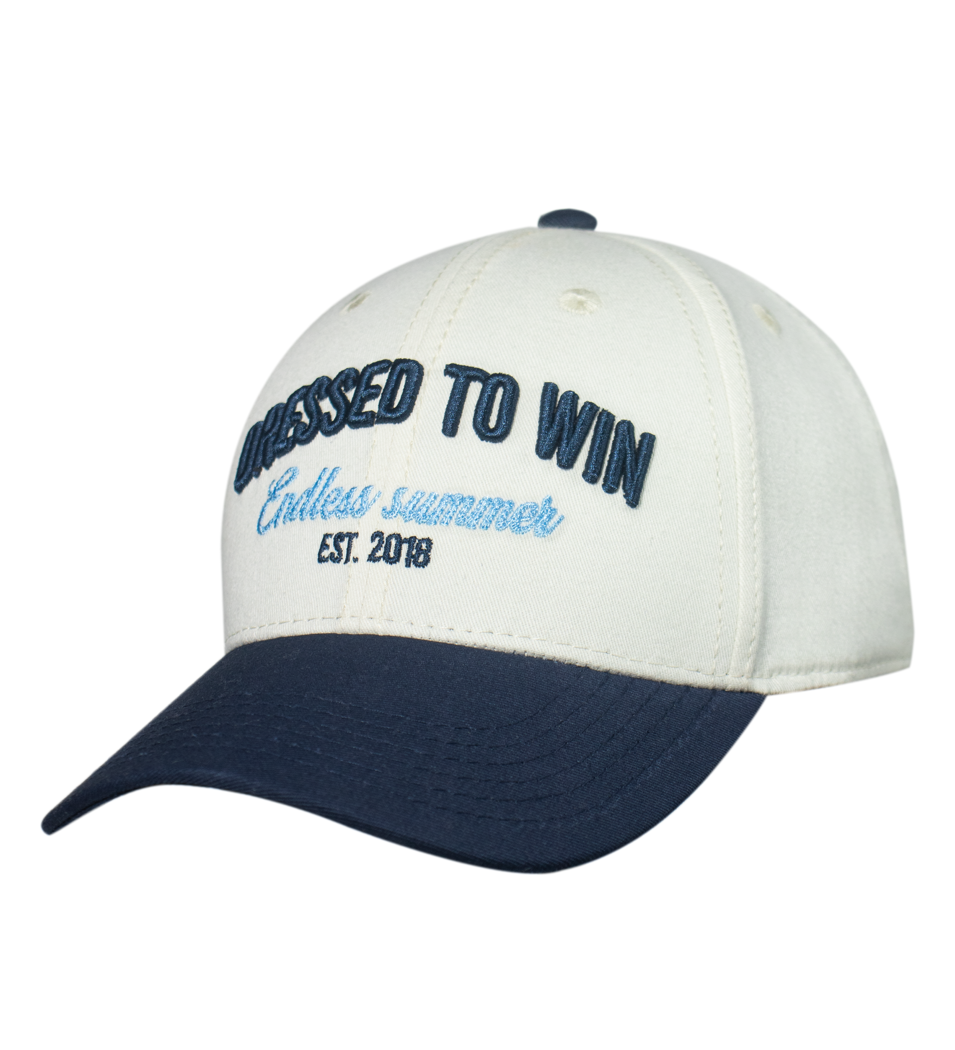 Gorra blanca y azul 