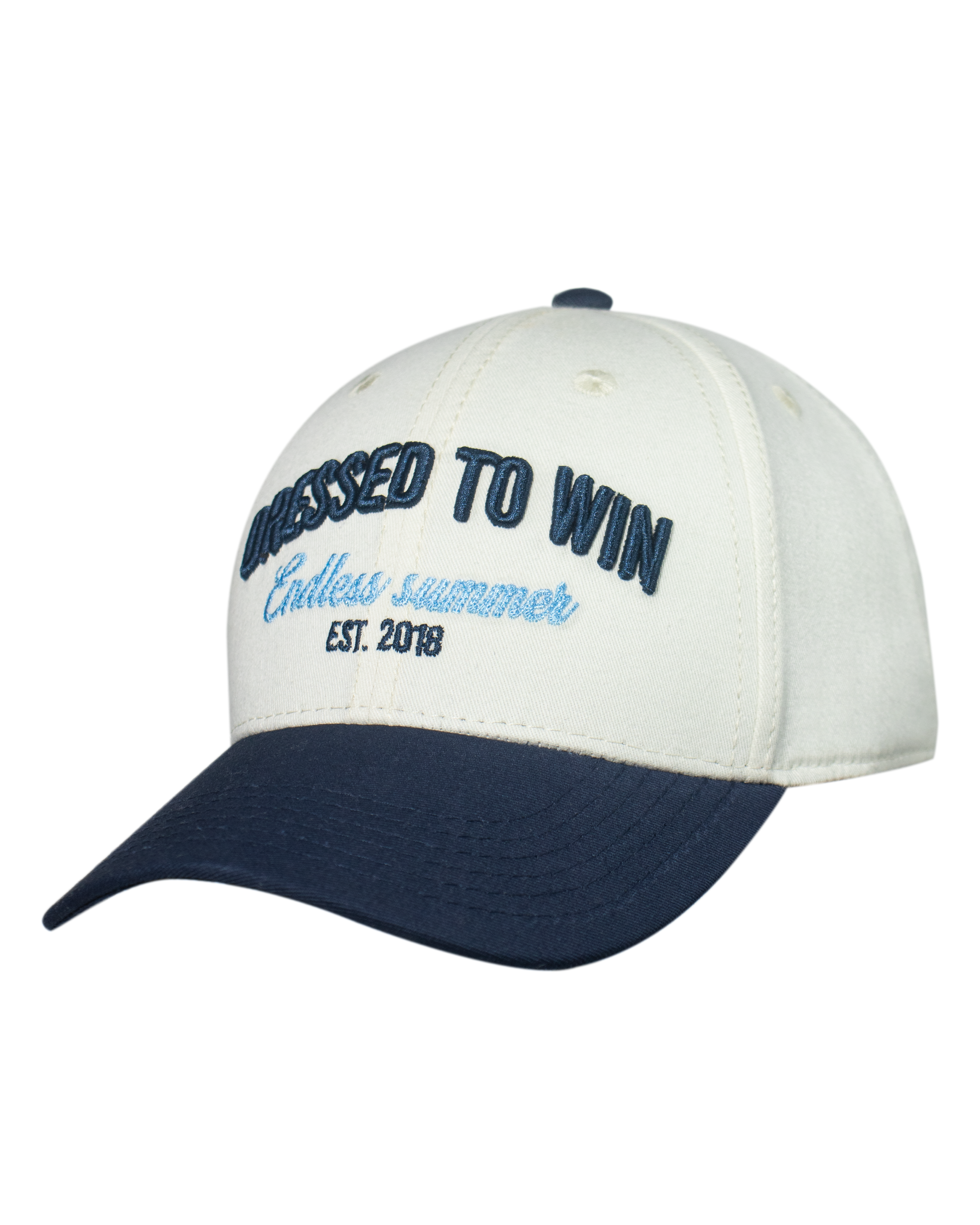 Gorra blanca y azul 
