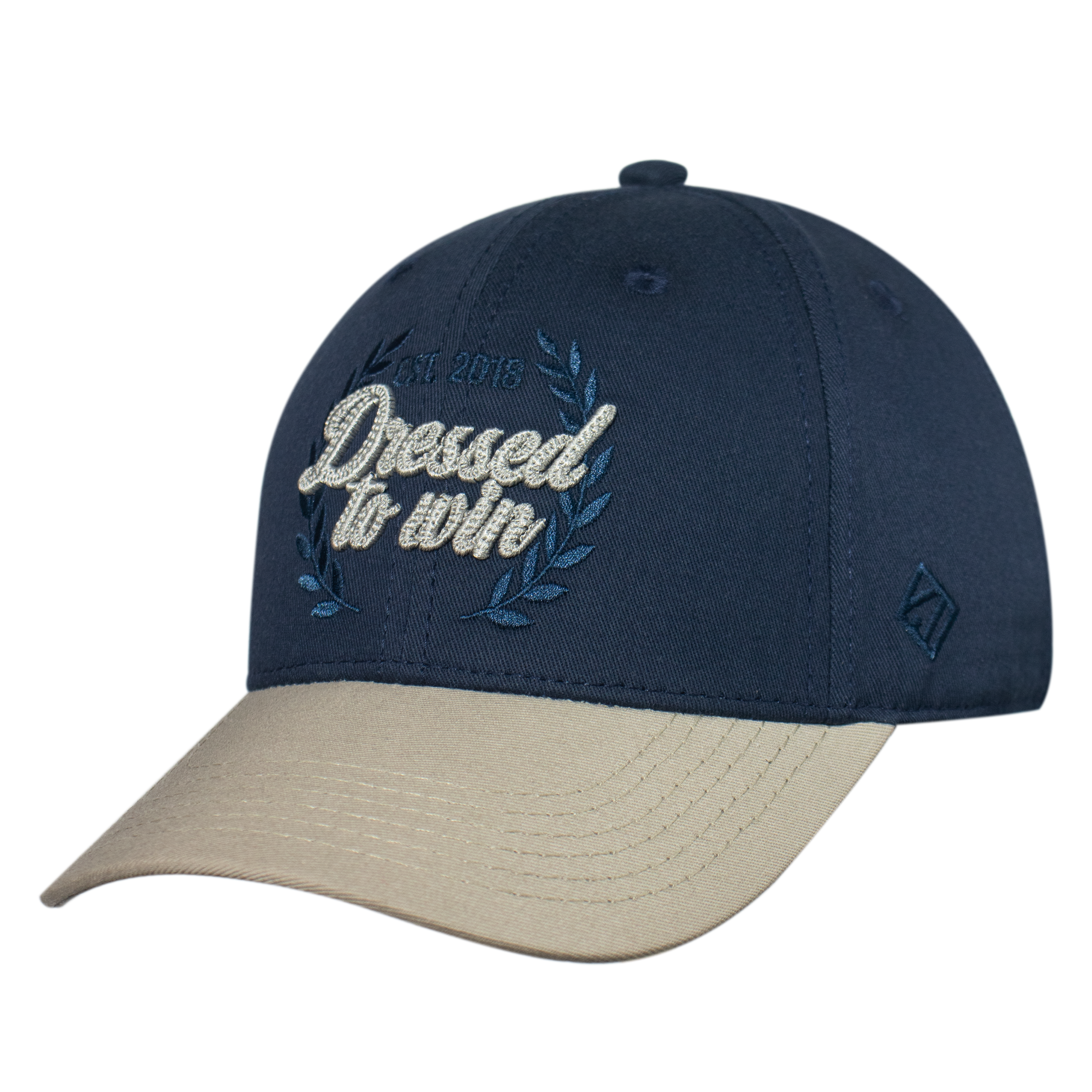 Gorra azul y beige