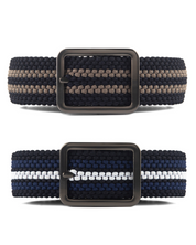 Cinturon trenzado doblefaz cafe, negro, beige, azul y blanco para hombre ideal para regalo, la oficina o un dia casual