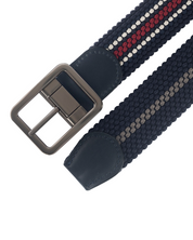 Cinturon trenzado doblefaz azul, beige, verde y rojo para hombre ideal para regalo, la oficina o un dia casual