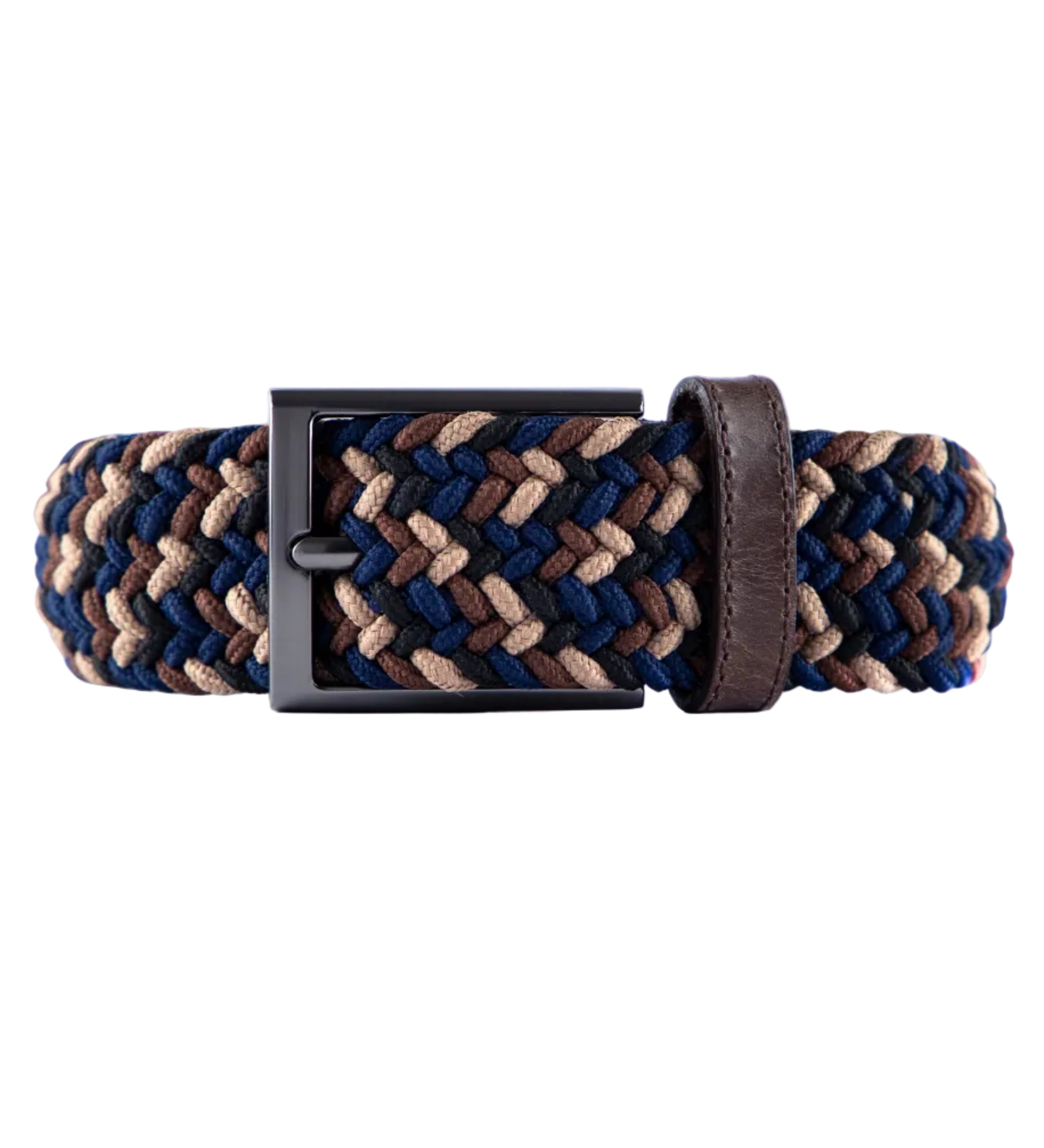 Cinturon trenzado azul, beige y cafe para hombre ideal para regalo, la oficina o un dia casual