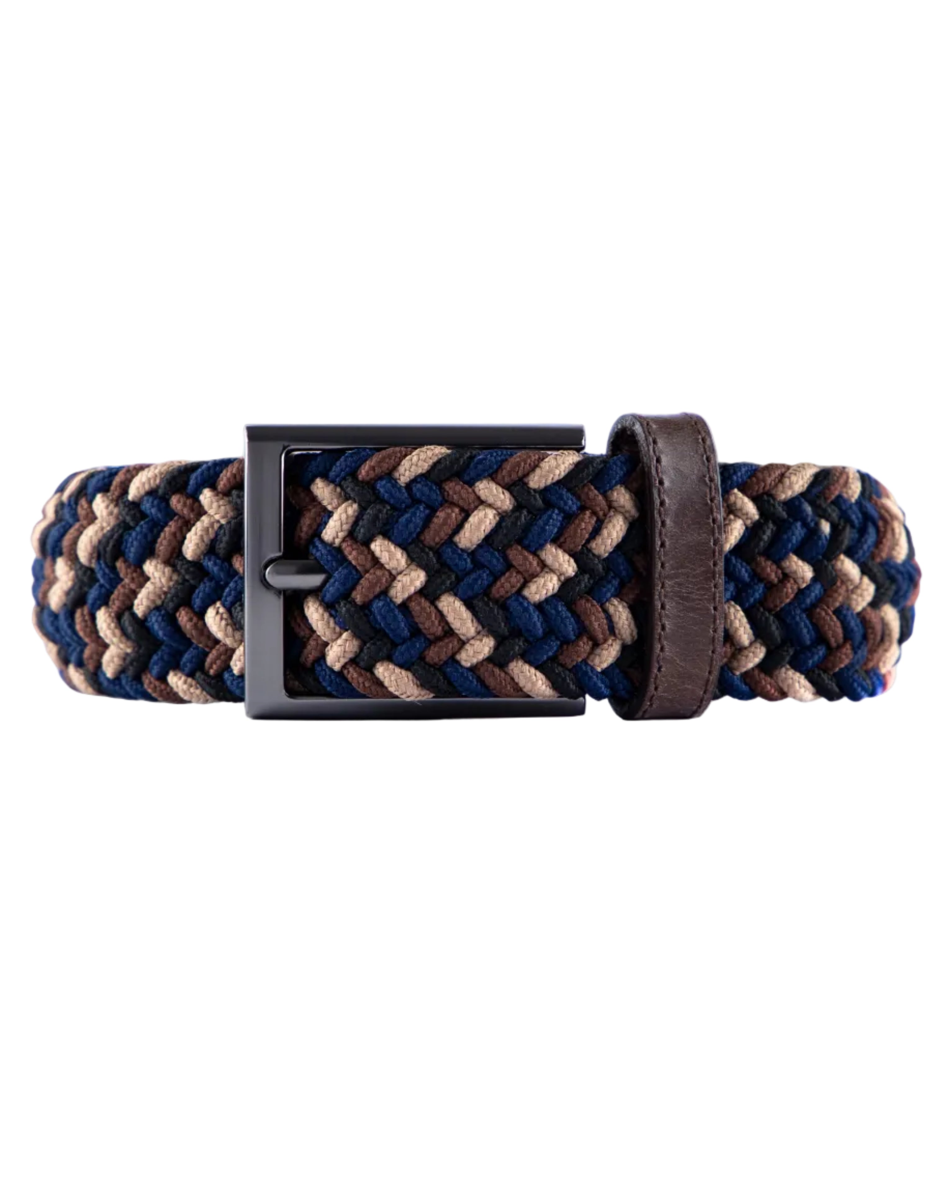 Cinturon trenzado azul, beige y cafe para hombre ideal para regalo, la oficina o un dia casual