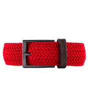 Cinturon trenzado rojo para hombre ideal para regalo, la oficina o un dia casual