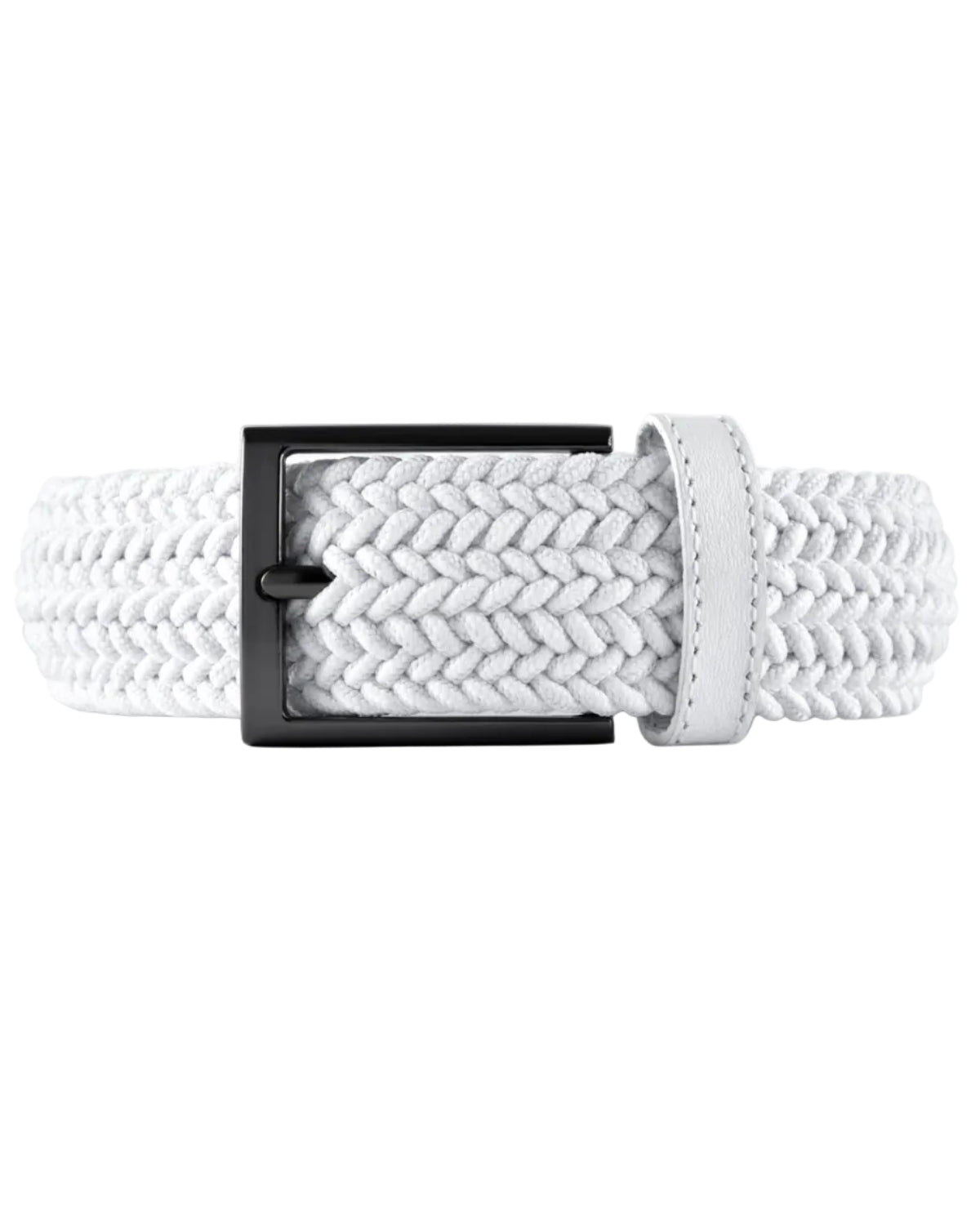Cinturon trenzado blanco para hombre ideal para regalo, la oficina o un dia casual