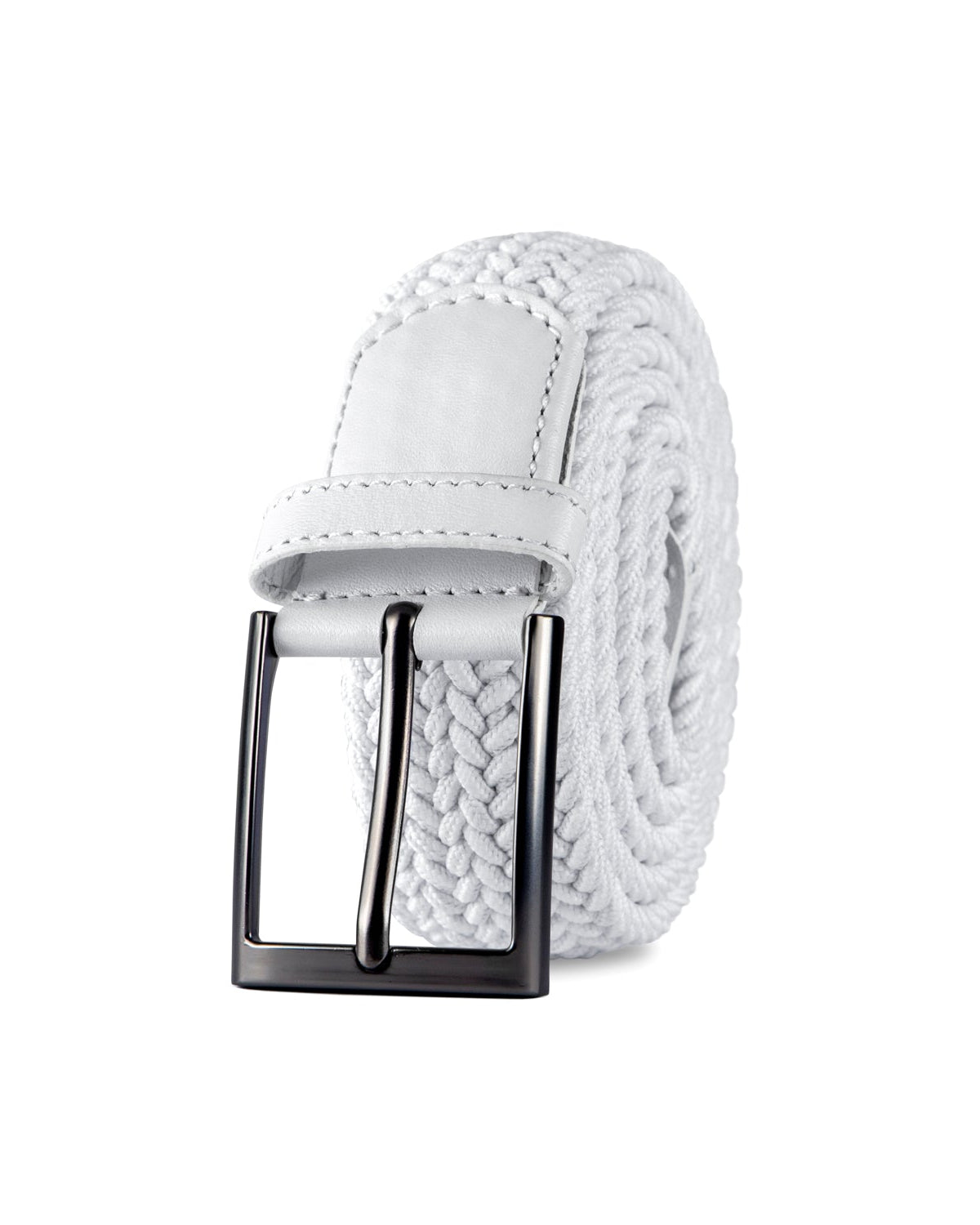 Cinturon trenzado blanco para hombre ideal para regalo, la oficina o un dia casual