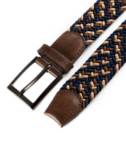 Cinturon trenzado azul, beige y cafe para hombre ideal para regalo, la oficina o un dia casual