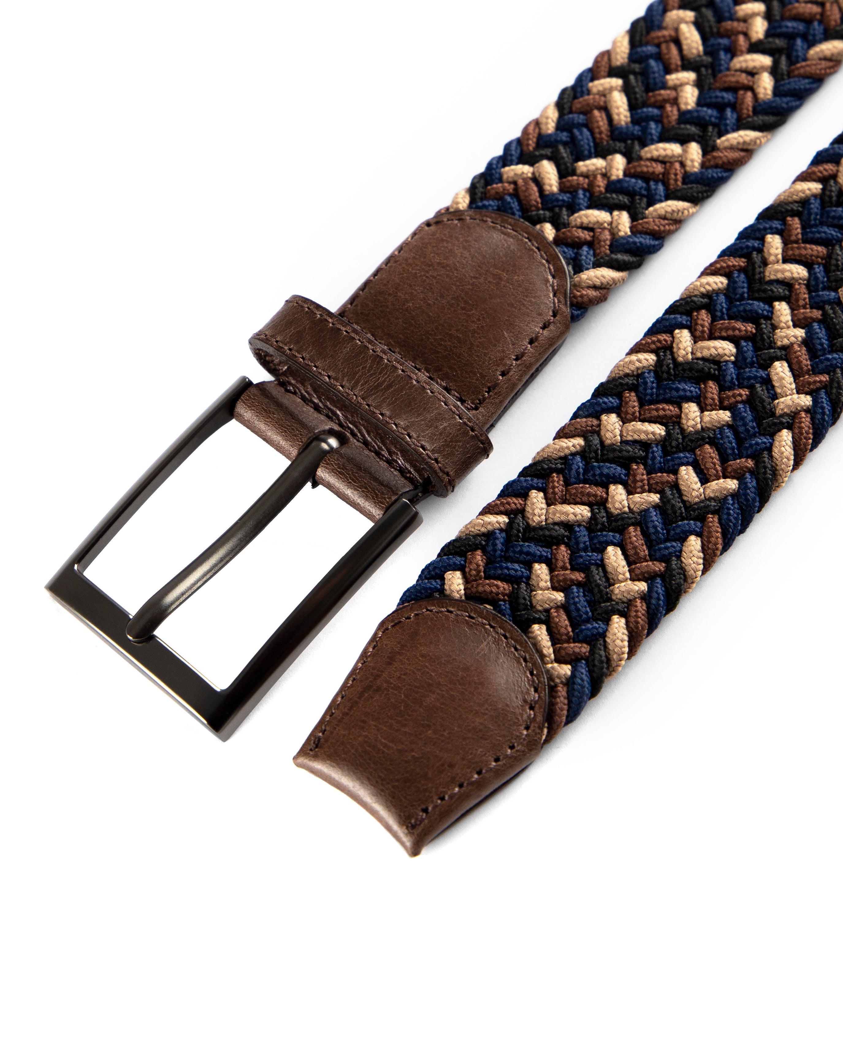 Cinturon trenzado azul, beige y cafe para hombre ideal para regalo, la oficina o un dia casual