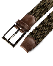 Cinturon trenzado verde para hombre ideal para regalo, la oficina o un dia casual