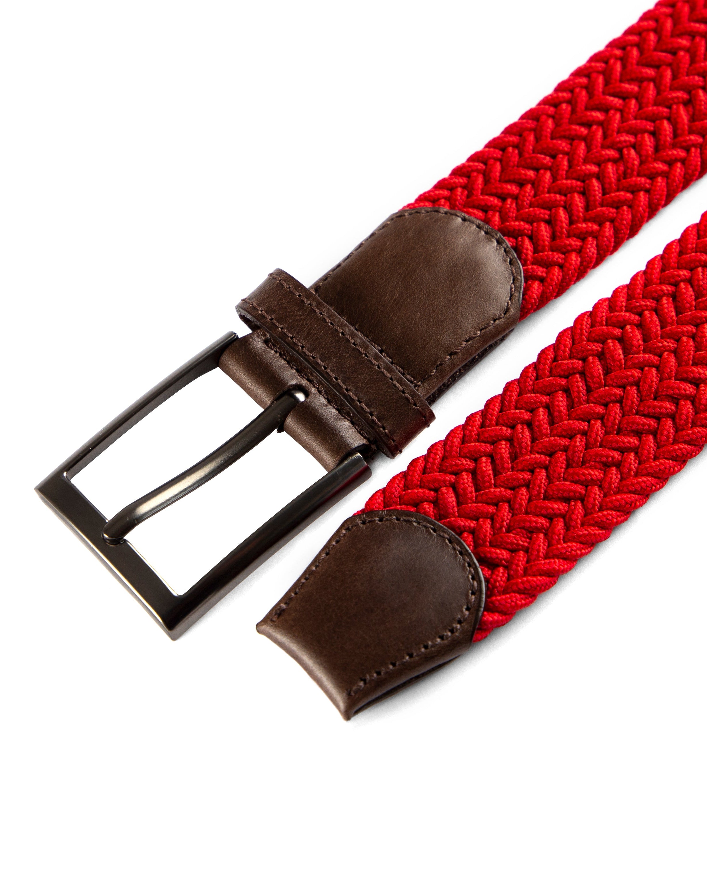 Cinturon trenzado rojo para hombre ideal para regalo, la oficina o un dia casual