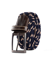 Cinturon trenzado para hombre azul y beige para hombre ideal para regalo, la oficina o un dia casual