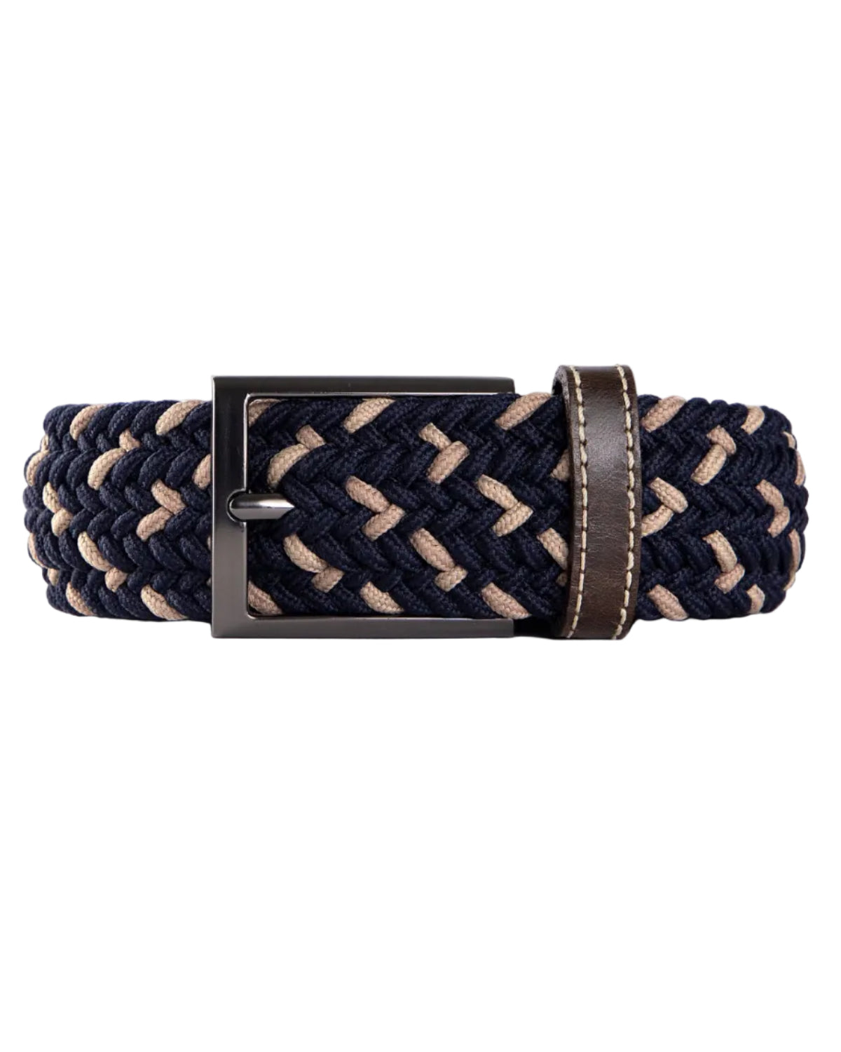 Cinturon trenzado para hombre azul y beige para hombre ideal para regalo, la oficina o un dia casual